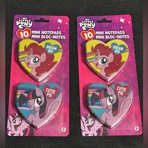 My Little Pony Set of 2 New 10-Pack Heart Shape Mini Notepads